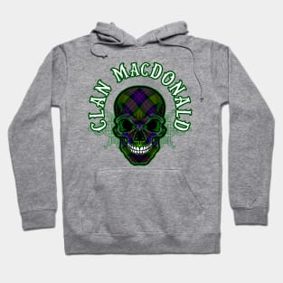 Scottish Clan MacDonald Tartan Celtic Skull Hoodie